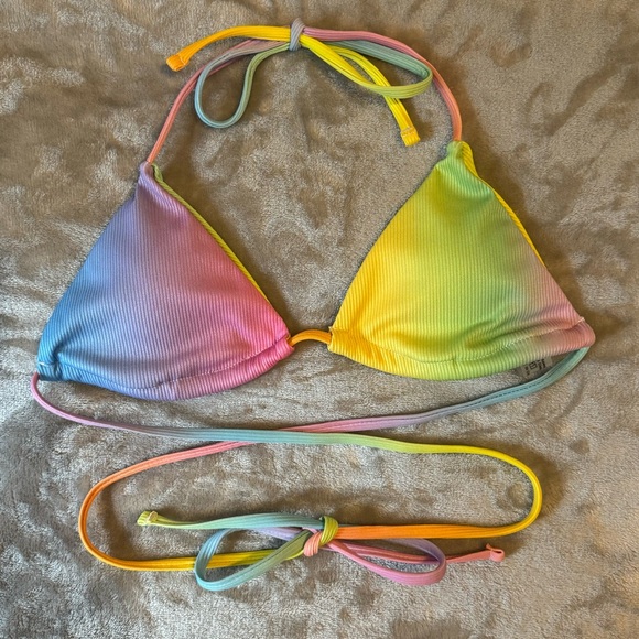 NWOT SHEIN Ombré Rib Triangle Tie Side Bikini - Picture 6 of 11
